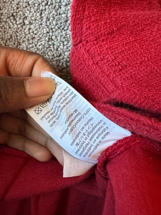 Madewell Texture & Thread Red Apron Bow-Back Jumpsuit SIZE 16 - Picture 7 of 10